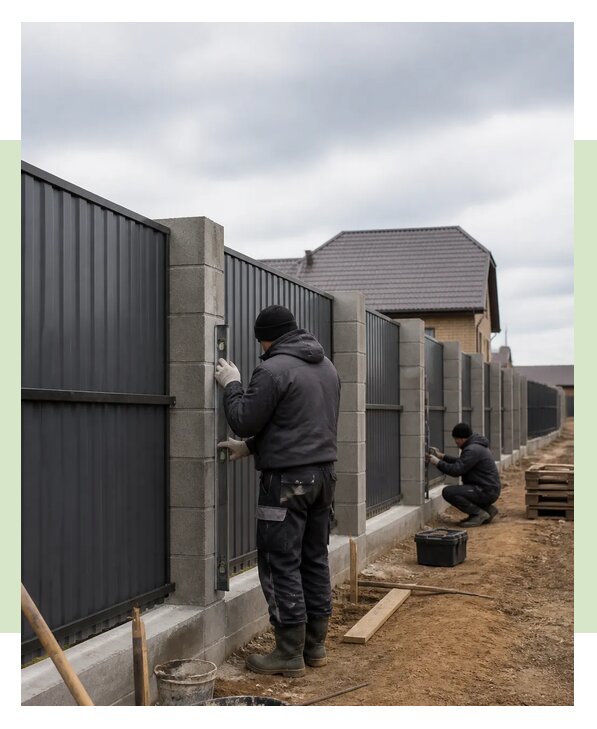 Монтаж заборов под ключ с установкой и доставкой в Вятских Поляне