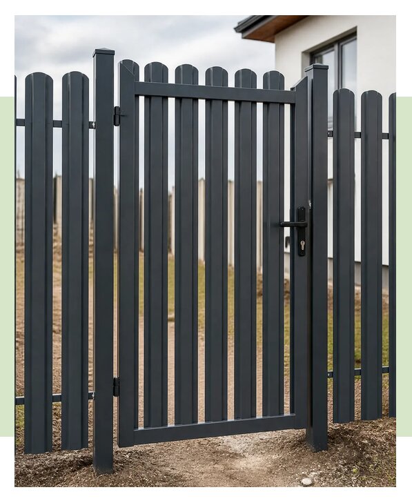 Калитка из евроштакетника для участка под ключ в Вятских Поляне
